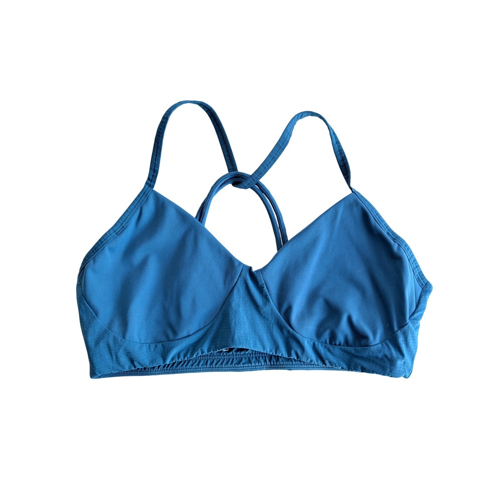 THE NORTH FACE Womens Blue Strappy V-Neck Sports Bra M Activewear Gorpcore